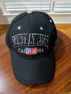 San Francisco California Black Baseball Cap with Flag Embroidery